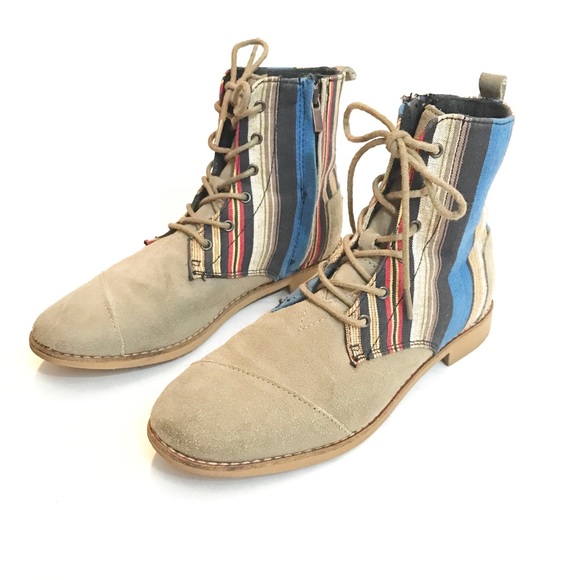 ***SOLD***TOMS | Alboot Combat Striped Ankle Boot - Picture 2 of 7